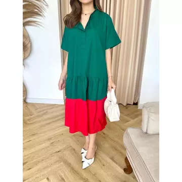 Sandra'S Ruffle Dress Tiara Katun Poplin Korean