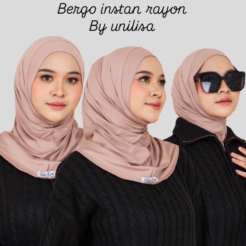BERGO INSTAN KARET DAGU KAOS RAYON PREMIUM