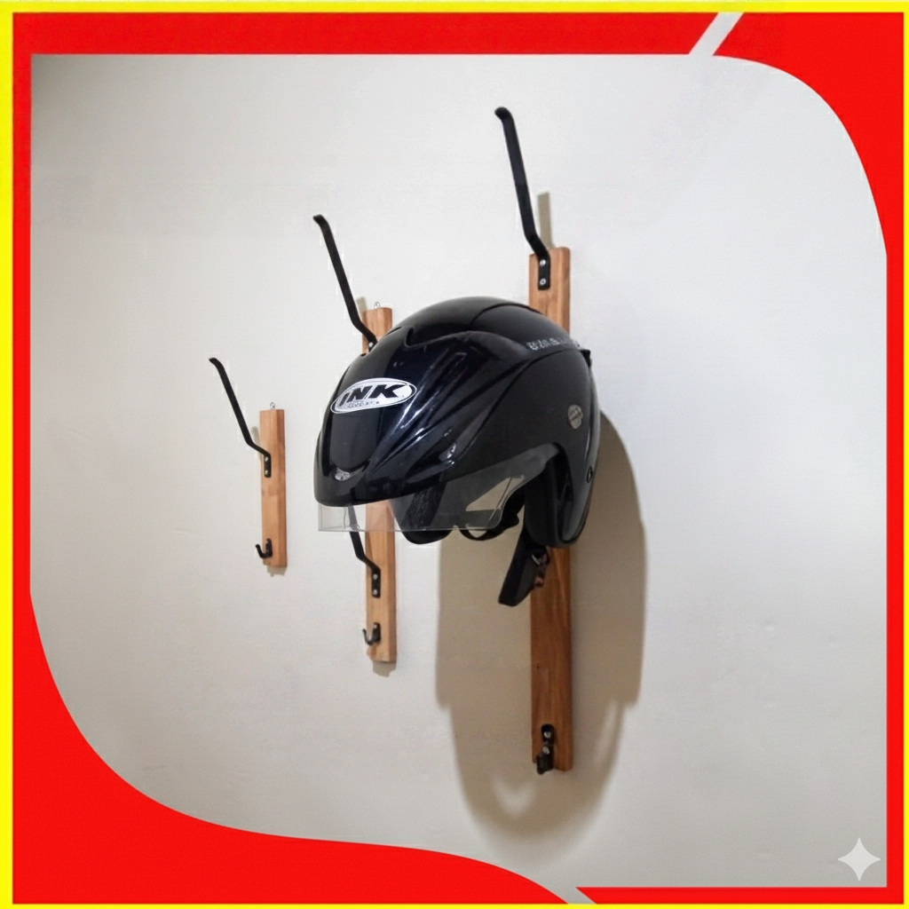 Jual Rak Helm Gantung Kayu Jati 1-5 Susun Estetik | Shopee Indonesia