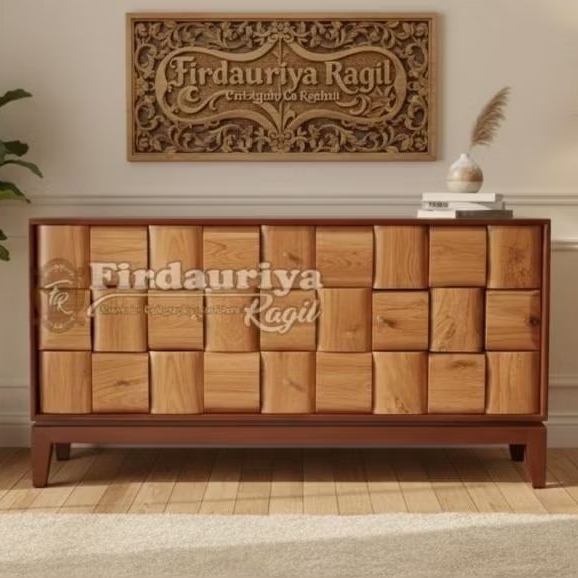 Jual Buffet bufet credenza meja tv kayu jati balok lego bata anyaman ...