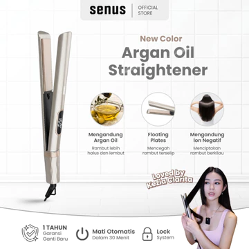 Senus Hair Straightener Catokan Pelurus Rambut Ceramic Plate Dengan Minyak Argan
