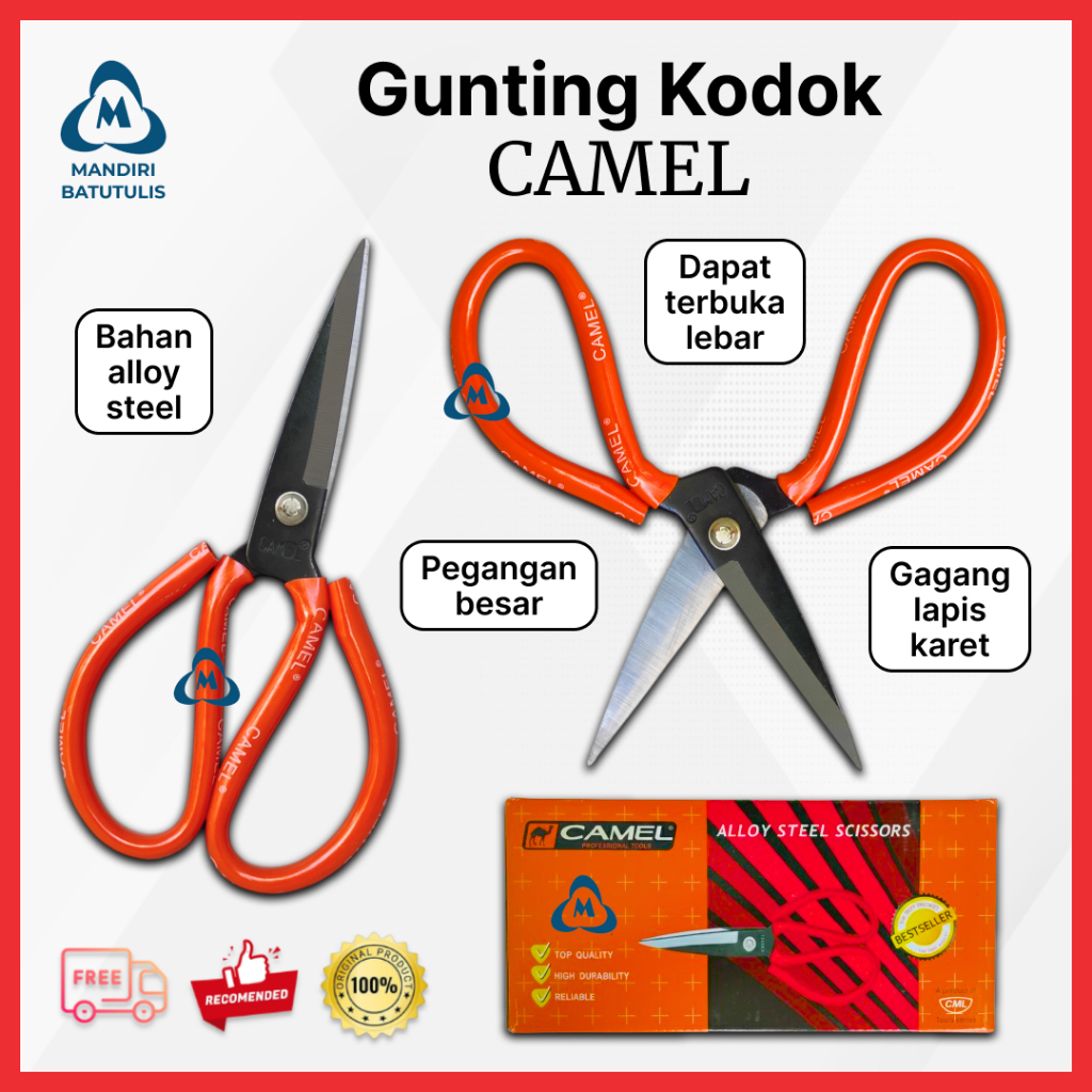 Jual Gunting Kodok CAMEL Merah - Civil Scissors - Gunting Serbaguna ...
