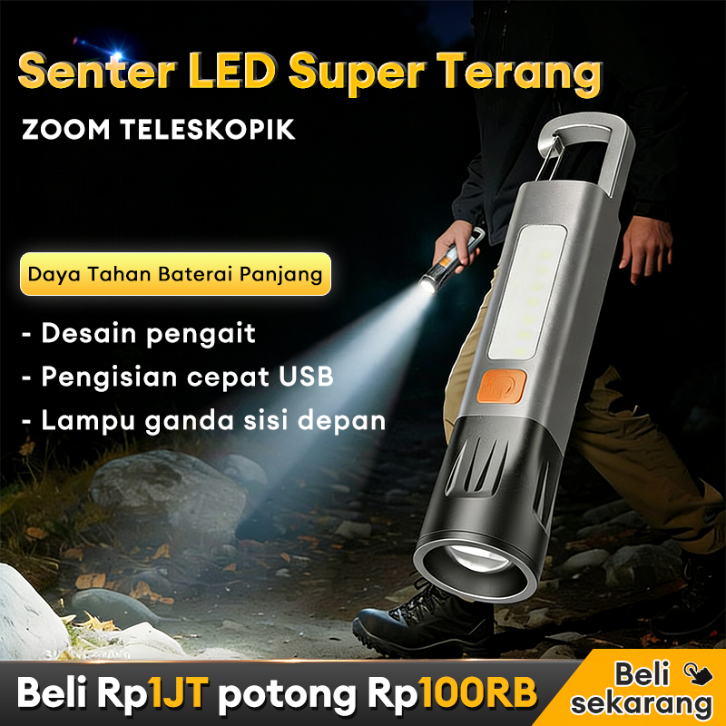 Jual Senter LED Super Terang 350 Lumens Jarak Jauh Ringan Tahan Air ...