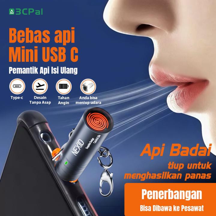 Jual 3CPAL Type-C Electric Lighters Coklat Lighters Portable Model With ...