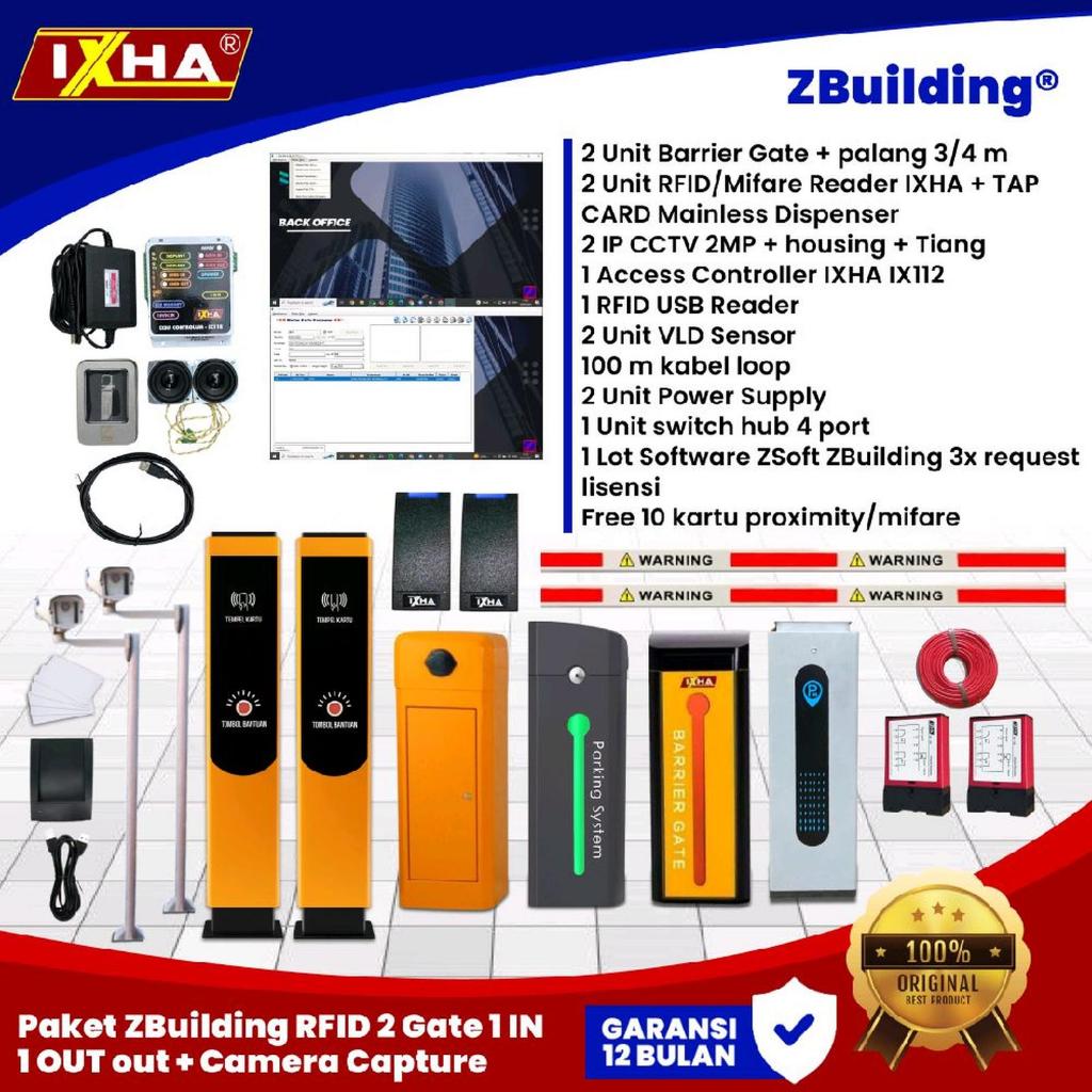 Jual Paket Portal Gate RFID ZBuilding 2 gate 1 in 1 out dengan camera ...