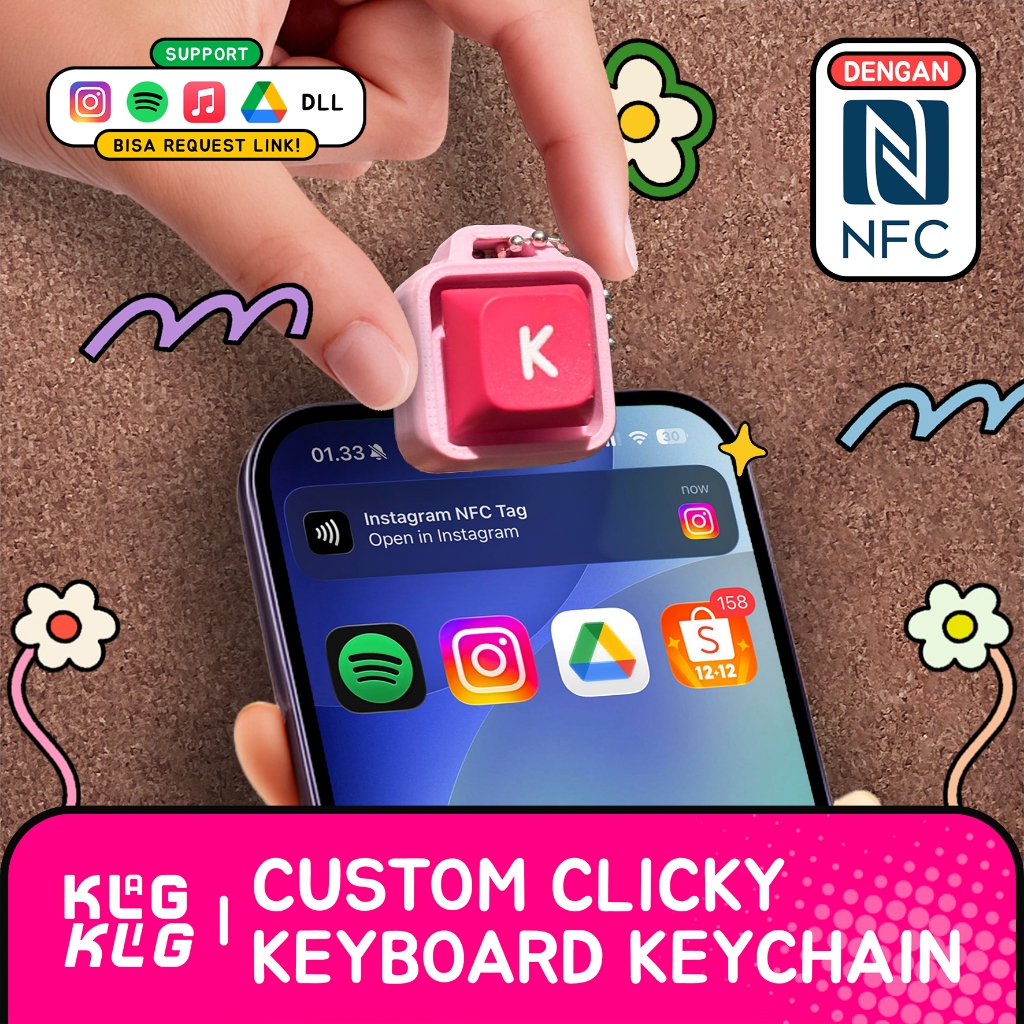 Jual [NFC] Keychain Keyboard Custom | Mechanical Switch Fidget Keycaps ...