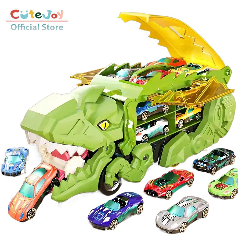 Jual CUTE JOY Mobil Dinosaurus Mainan Deformed Racing dengan Trek Balap ...