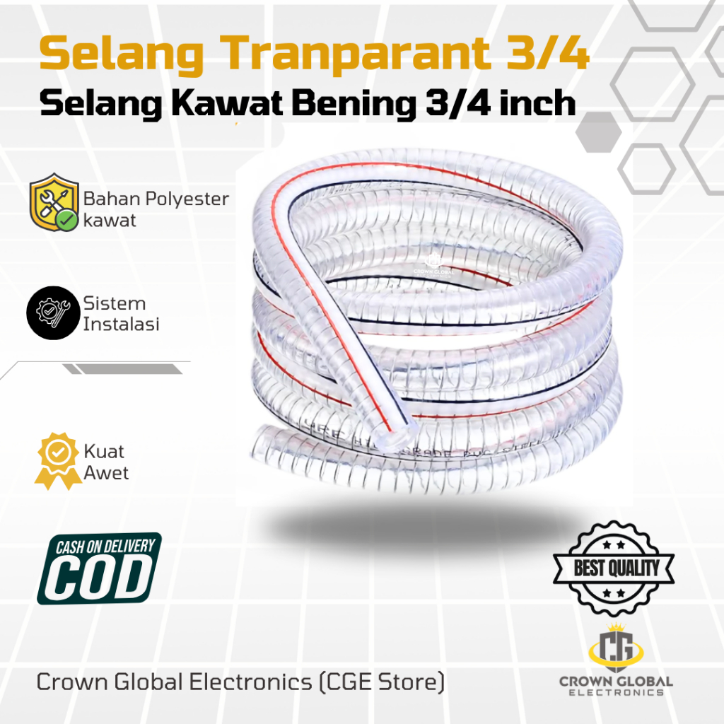 Jual CGE STORE - Selang Transparant Kawat 3/4 Pom bensin Manual, Pom ...