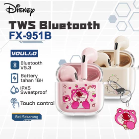 Disney Pro4 FX 951B Lucu TWS Headset Bluetooth 5.3 Mini Earphone HiFi Stereo Mic Volume Control