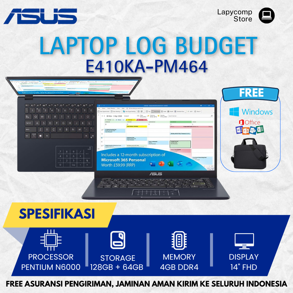 Jual Laptop Edukasi ASUS E410KA-PM464 Pentium N6000 RAM 4GB SSD 128GB ...