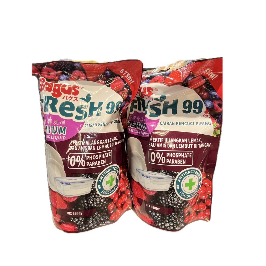 Jual BAGUS FRESH 99 PREMIUM CAIRAN PENCUCI PIRING POUCH 575ML | Shopee ...