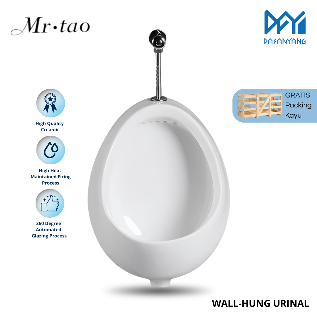 Urinal | Urinoir Mrtao Original 5607 1 Set Flush - Free Packing Kayu | Wall-hung urinal keramik Kamar Mandi | Toilet | Kloset