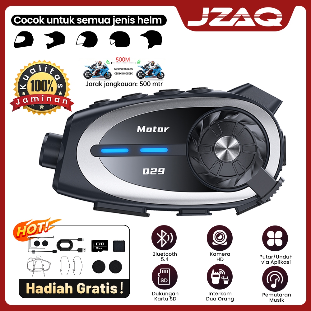 Jual JZAQ Q29 free Memory card 32G helm helmet Intercom Q29 Motorcycle ...