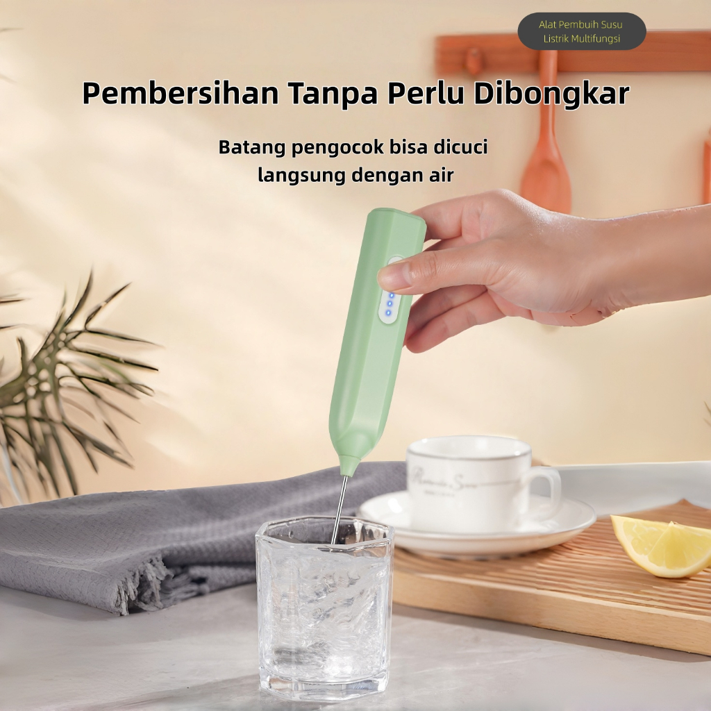 Frother Kopi Dan Mixer Telur Elektrik Mini Food Grade, Pengaduk Tangan Untuk Rum - foto 3
