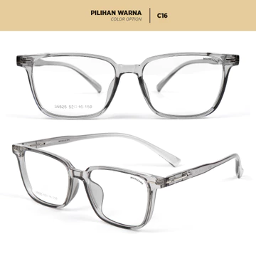 Mosslens Kacamata Rectangle Pria Wanita Polycarbonate Lensa Photocromic Anti Radiasi Blueray