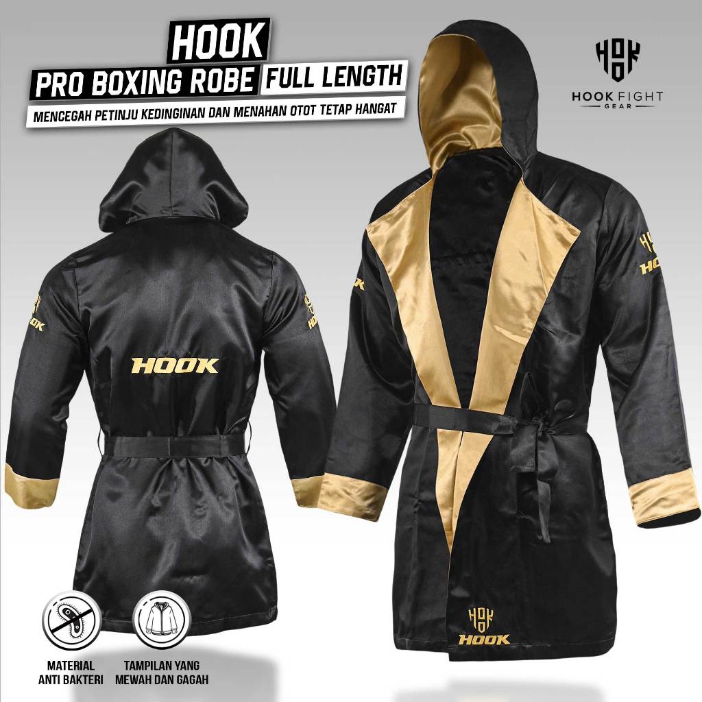 Jual Pro Boxing Robe Full Length Hook Jubah Tinju Boxing Gown Fighters ...
