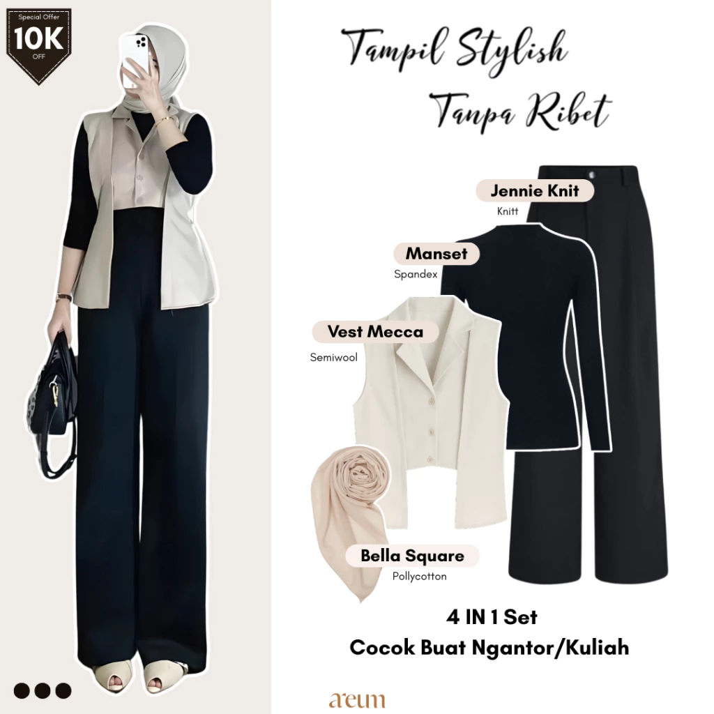 NEW 785 Remaja Kekinian Set Mecca Vest Manset Celana