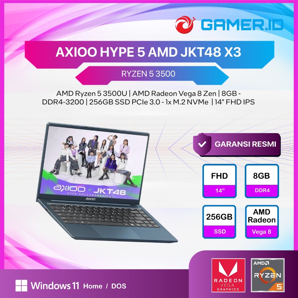 Jual [LOLLIPOP EDITION ] AXIOO HYPE 5 AMD JKT48 X3 RYZEN 5 3500 8GB ...