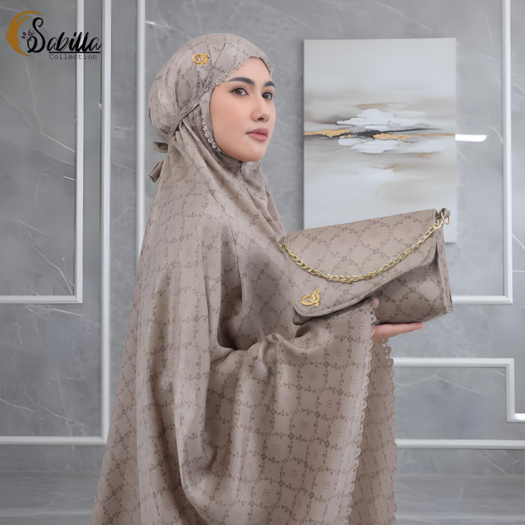 SABILLA - Mukena Dewasa Santorini Silk Laser Cut Adem Nyaman Elegan