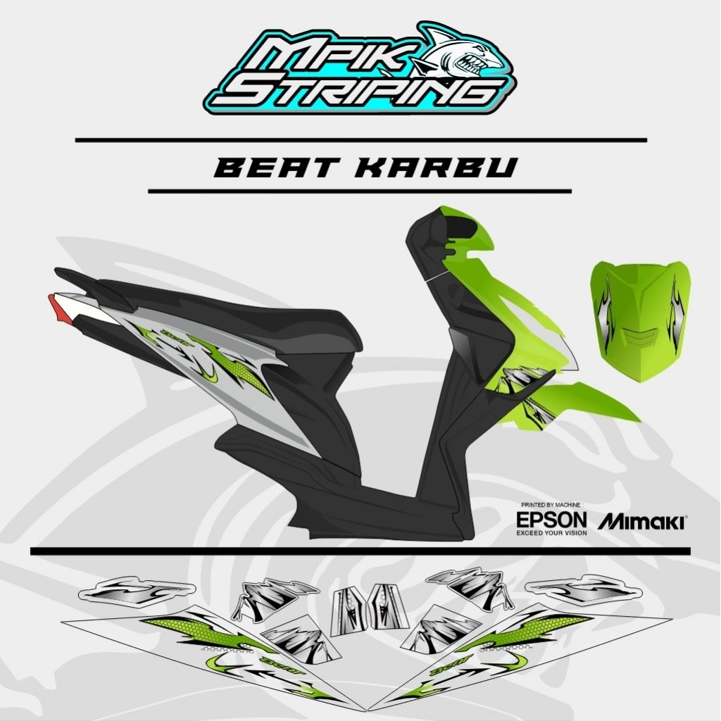 Jual STRIPING STICKER TRANSPARAN UV BEAT KARBU MOTIF DESIGN CUSTOM ...