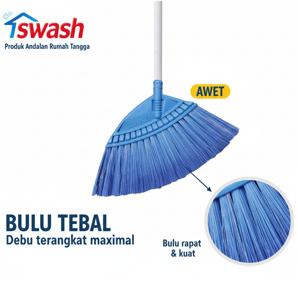 Jual SWASH Nylon Broom - Sapu Nilon Swash Anti Debu & Rambut Gagang ...