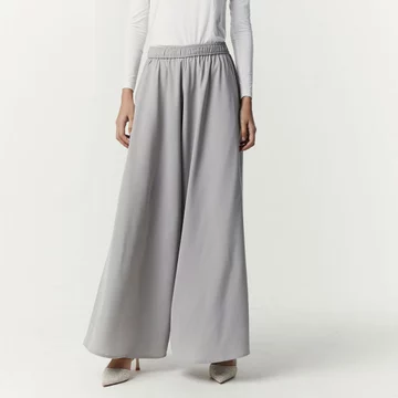 Sahara By Aska Label Celana Kulot Wanita Lebar Pinggang Karet Warna Hitam Offwhite Navy Grey