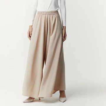 Sahara By Aska Label Celana Kulot Wanita Lebar Pinggang Karet Warna Hitam Offwhite Navy Grey