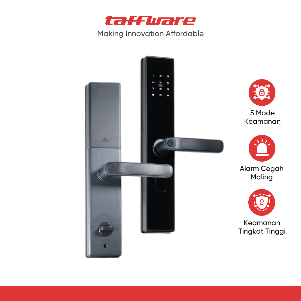 Jual TaffHOME Smart Door Lock Fingerprint Smart App Access - B09TT ...