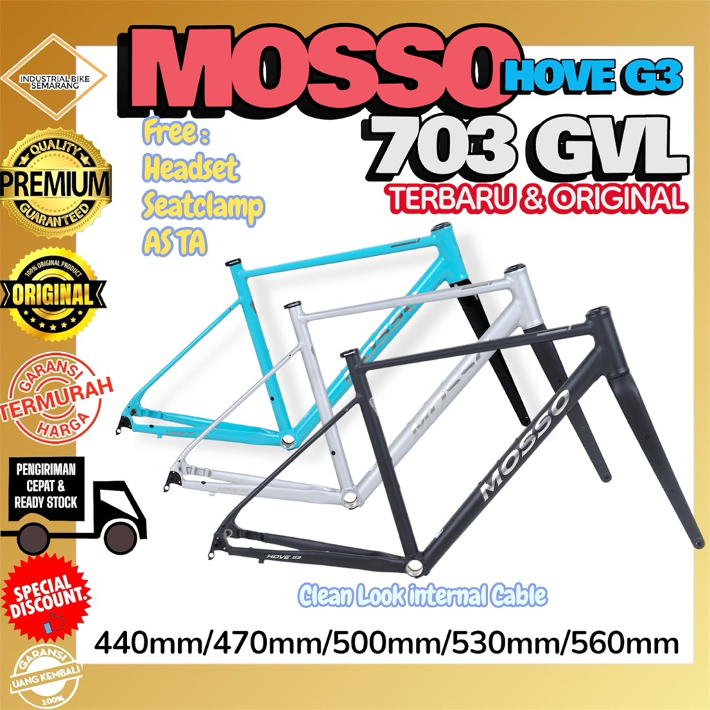 Jual ( FRAME HOVE G3 MOSSO 703 GVL CLEAN LOOK INTERNAL CABLE ) Frame ...