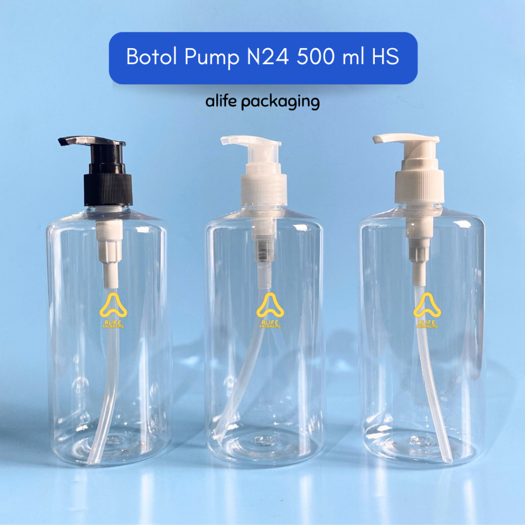 Jual Botol Pump 500 ml | Botol Pump Putih 500 ml HS | Shopee Indonesia