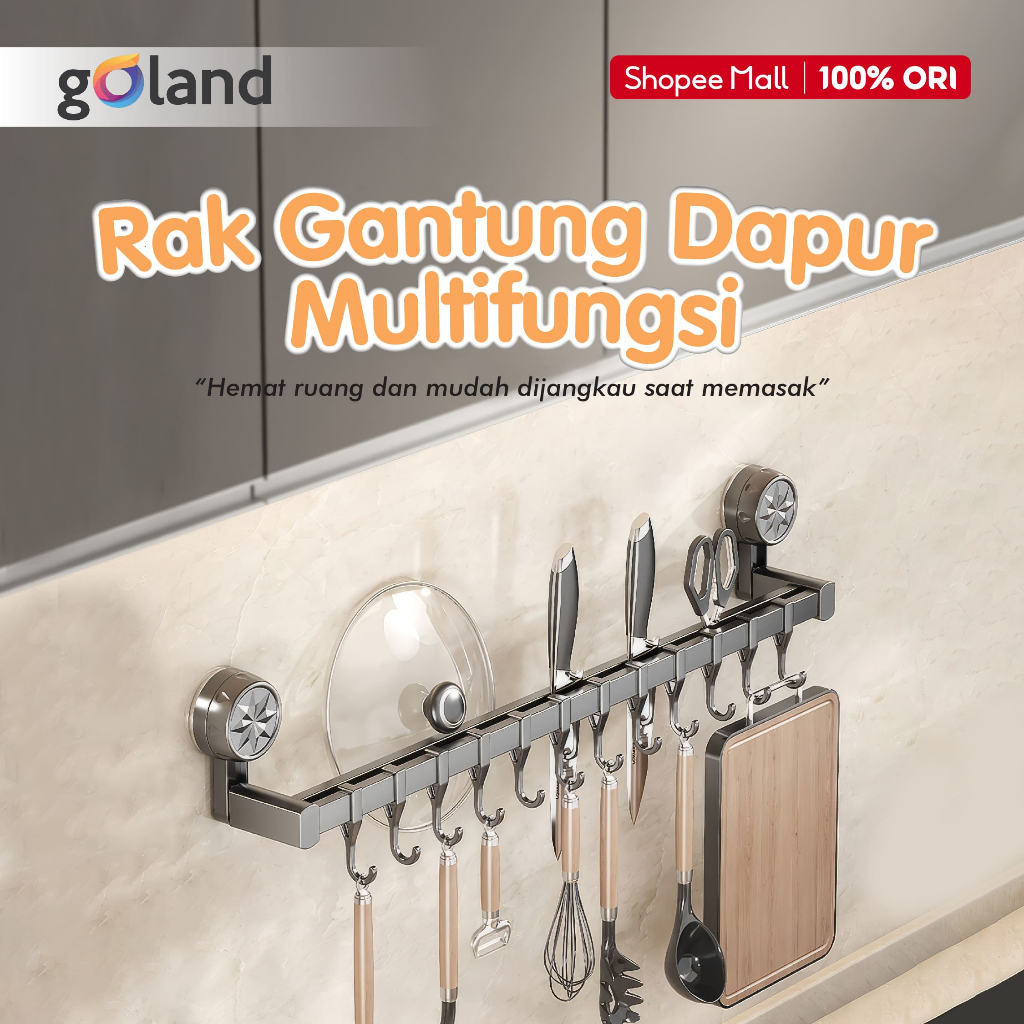 Jual Rak Gantung Alat Dapur Tanpa Bor - Rak Plastik Penyimpanan Alat ...