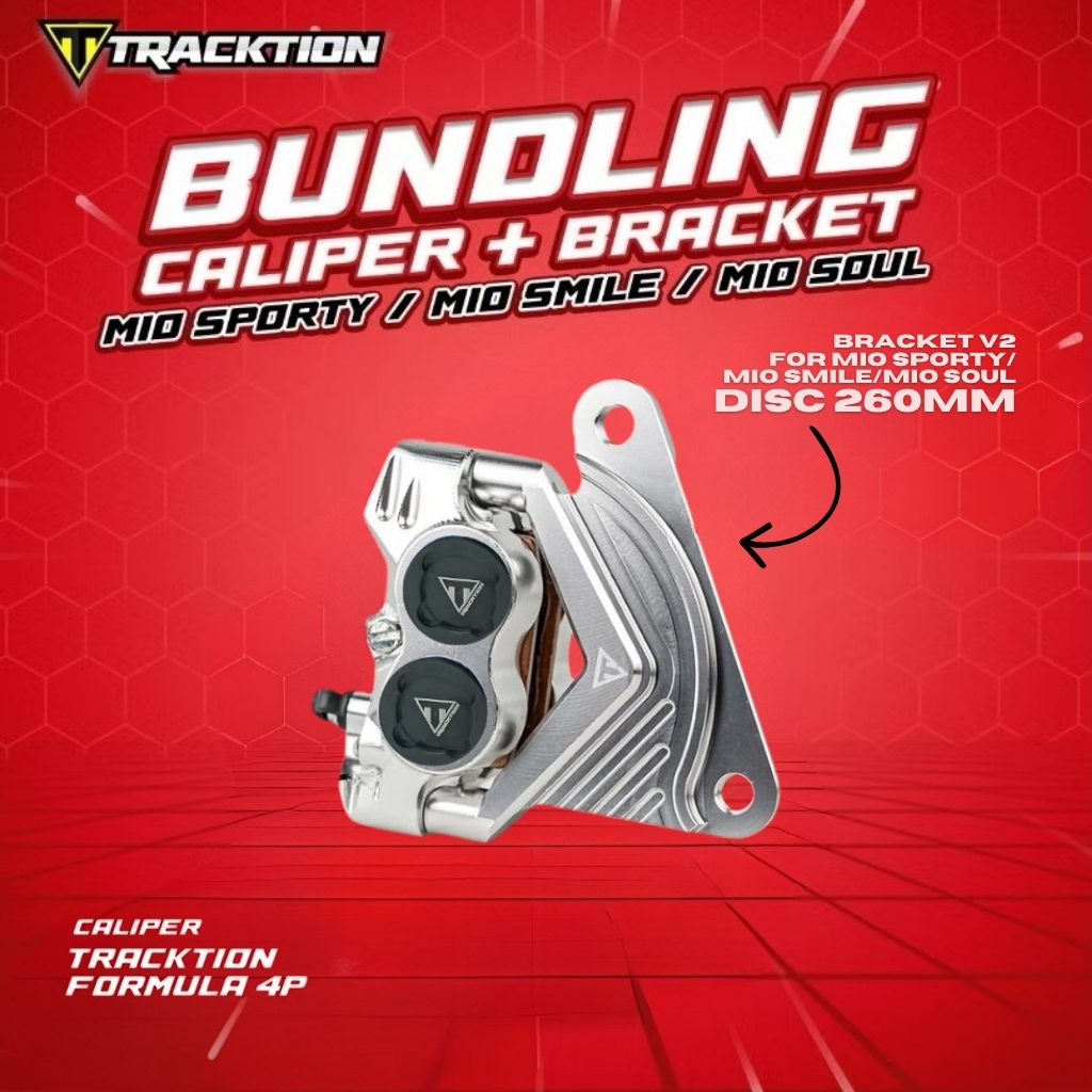 Jual CALIPER TRACKTION 4P FORMULA 260 MM MIO + BRACKET V2 TRACKTION ...