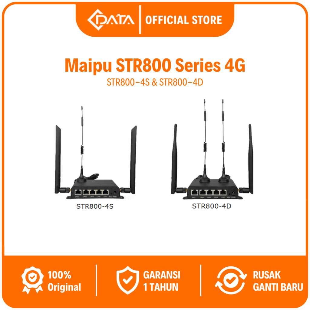 Jual CDATA Maipu STR800-4S Industrial 4G Router Dual SIM CAT4 VPN M2M ...