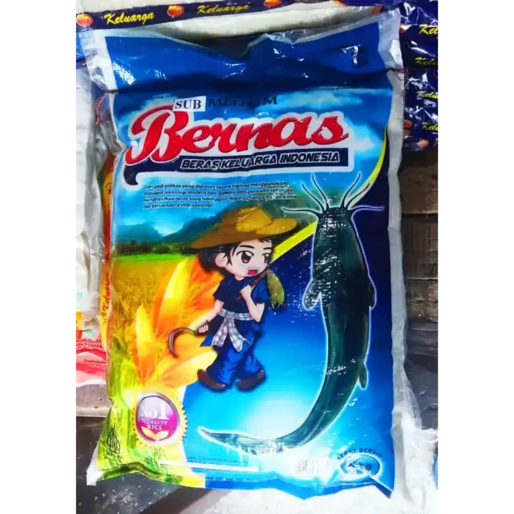 Jual [Instan & Kargo] Beras Bernas Kemasan 5kg | Shopee Indonesia