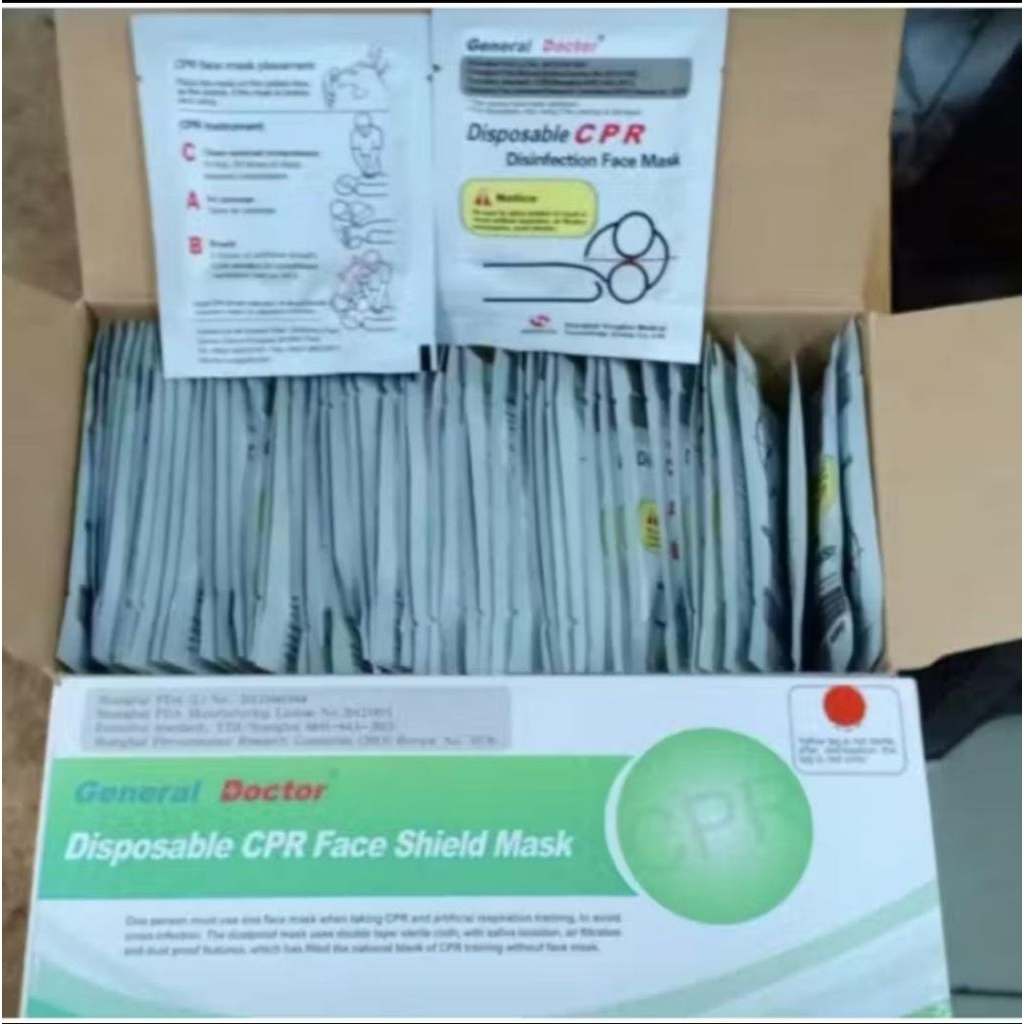 Jual Disposable CPR Mask / Faceshield Mask CPR / Mouth to Mouth CPR ...