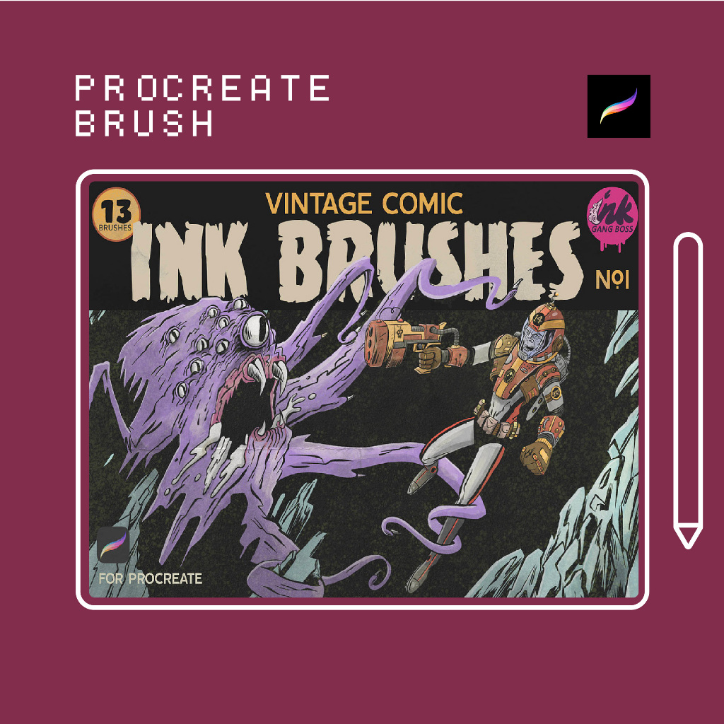 Jual Procreate Brush - IGB Vintage Comic Ink Brushes | Shopee Indonesia