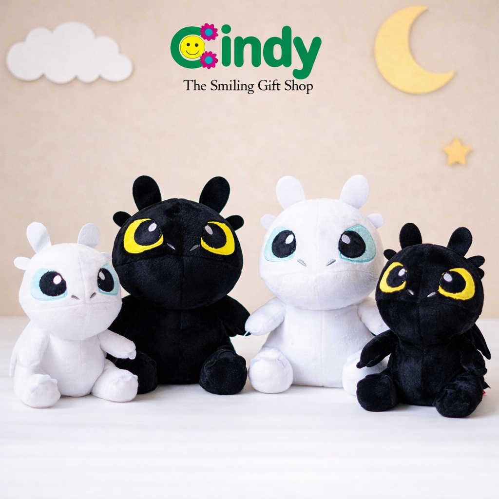 Jual Cindy Plush Toy How To Train Your Dragon Toothless & Light Fury ...