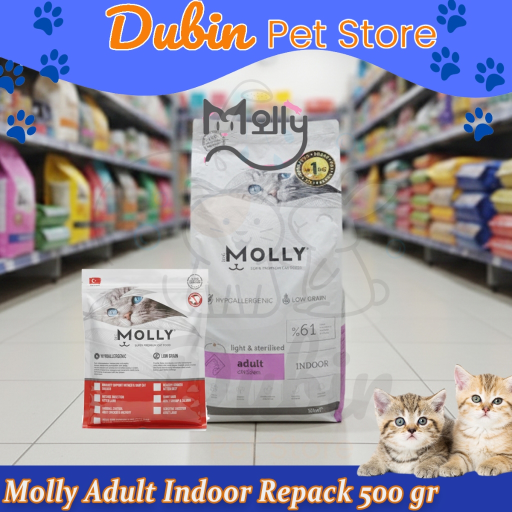 Jual MOLLY Cat Dry Food Hypoallergenic Indoor Light & Sterilised
