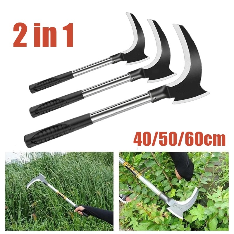 2 In 1 Sabit Alat Pemangkas Sabit kapak Ganda Pemangkas Rumput Multifungsi