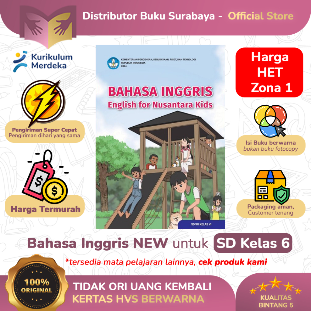 Jual Buku Paket Bahasa Inggris (English for Nusantara Kids) SD Kelas 6 ...