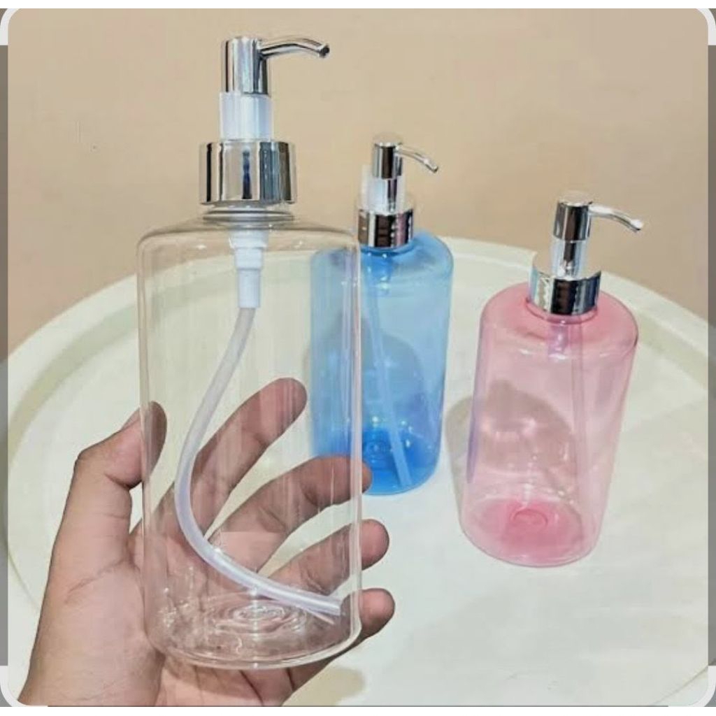 Jual B ( B26 ) BOTOL SABUN PLASTIK WARNA TUTUP PUMP GOLD/SILVER ...