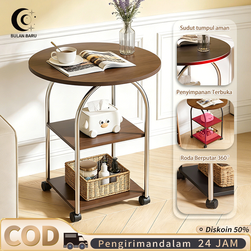 Jual COD Meja Kopi Seluler Meja Samping Sofa Dengan Roda meja sudut ...