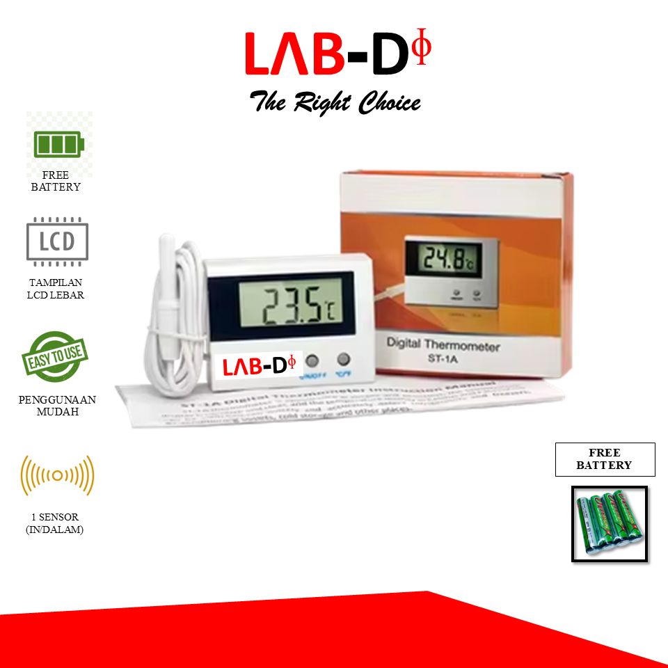 Jual Thermometer Digital LAB-D ST-1A Thermo Kulkas Freezer Lemari ...