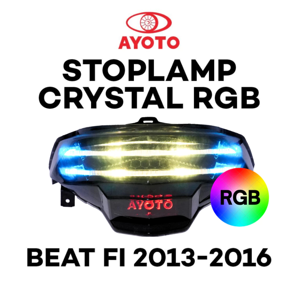 Jual AYOTO Stoplamp Crystal RGB & RUNNING SLIM FRAME BEAT FI 2013-2016 ...