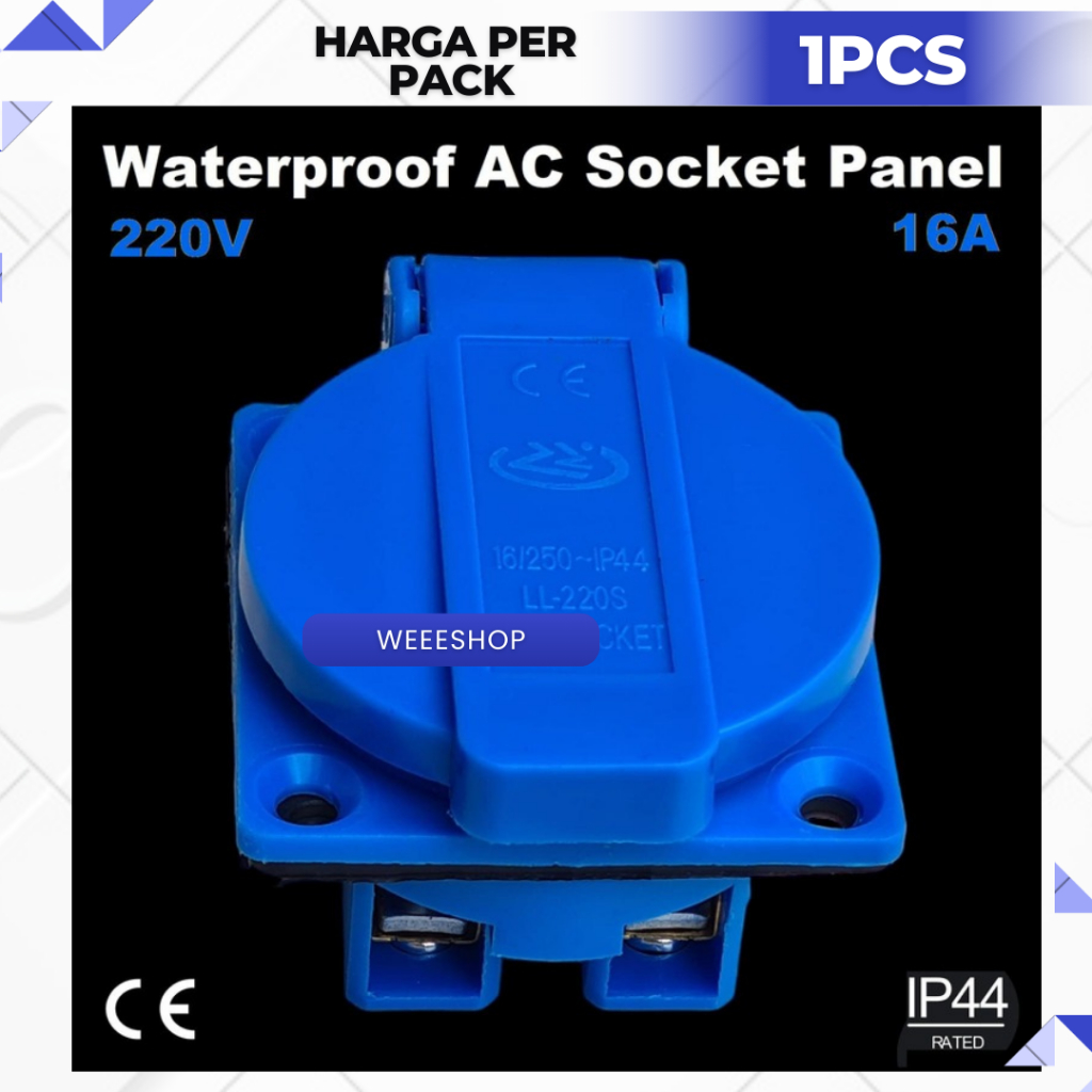 Jual Stop Kontak Waterproof Outdoor AC 220V 16A | Soket Panel Box ...