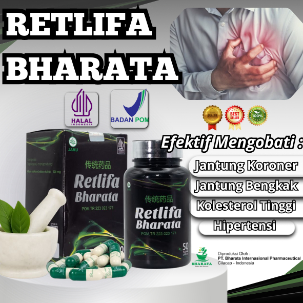 Retlifa Bharata Obat Jantung Koroner Bengkak Hipertensi Kolesterol Tinggi 100% Original