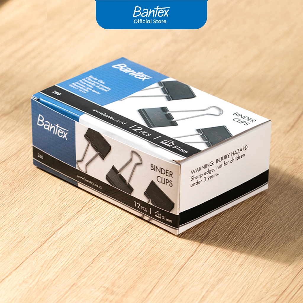 Bantex Binder Clip Penjepit Kertas 105 / 107 / 111 / 155 / 200 / 260 Classic Black