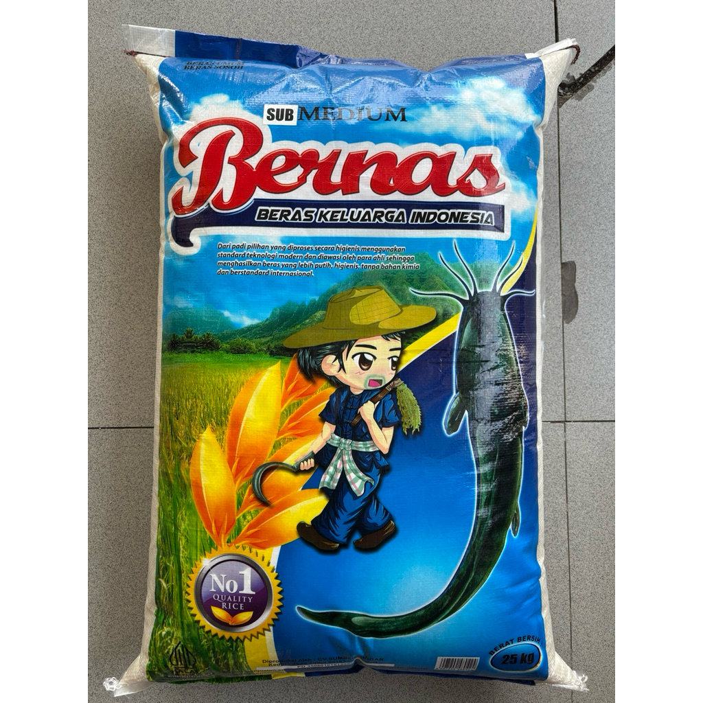 Jual Beras BERNAS medium 25kg - Enak dan pulen | Shopee Indonesia