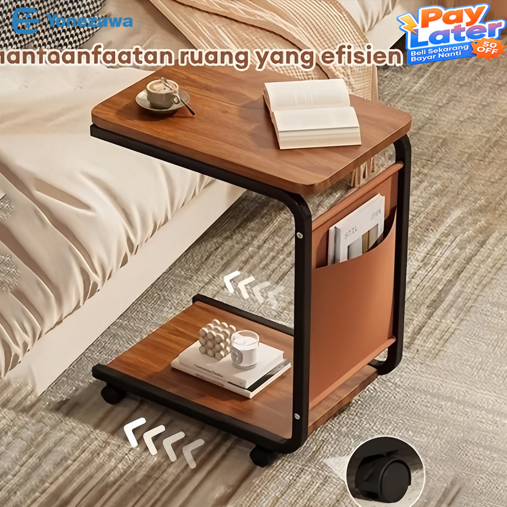 Jual YONEZAWA Meja Sudut Sofa Dengan Roda Meja Kopi Seluler Meja ...