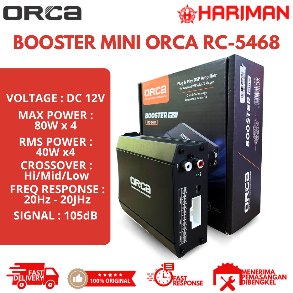 Jual ORCA Booster Mini with DSP RC-5468 Plug & Play DSP Power Amplifier ...